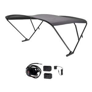 SureShade Battery Powered Bimini - Black Anodized Frame  Black Fabric [2021133087]