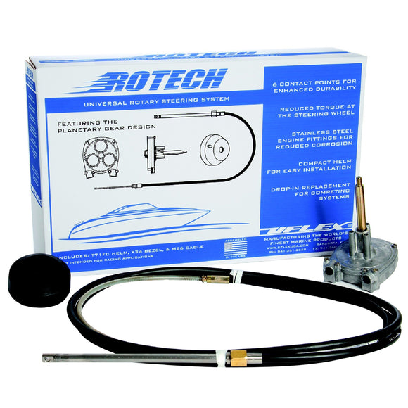 UFlex Rotech 12' Rotary Steering Package - Cable, Bezel, Helm [ROTECH12FC] - Point Supplies Inc.